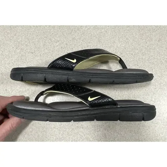 Nike Comfort Cushioned Footbed Flip Flops Women's 10 Thong Sandals Black-Summer - Picture 6 of 11